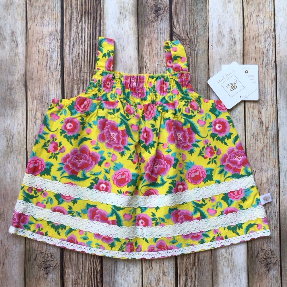 NWT Rosie Pope Yellow Floral Tank
